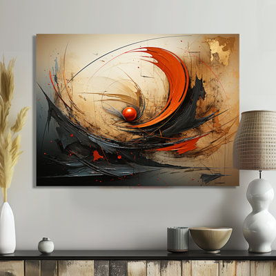 Wild Waves Retro Orange Core - Spiral Abstract, impression d'art mural