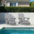Firepit Chairs Wood Texture Foldable Adirondack Chair With Ottoman and adjustable backrest-692808108