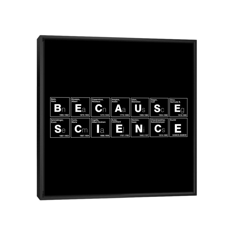 «Parce que la science» par Vincent Carrozza - Reproduction de giclée sur toile tendue, H 18 po x l 18 po x P 1,5 po