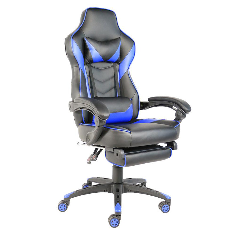 Fauteuil de jeu PC et de course, Bleu