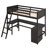 Modern Loft Bed with Built-In Desk and Storage Shelves-1218722550-1218722547