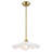 Modern Ceramic Pendant Light White Petal Shade - Gold Brass Adjustable Kitchen Island Hanging Lamp - 16 Inch Single Light E26 Base Compatible with Sloped Ceiling