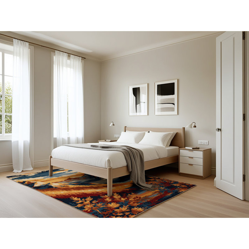 Tapis brun lavable à la machine, Rectangle 5 pi x 7 pi