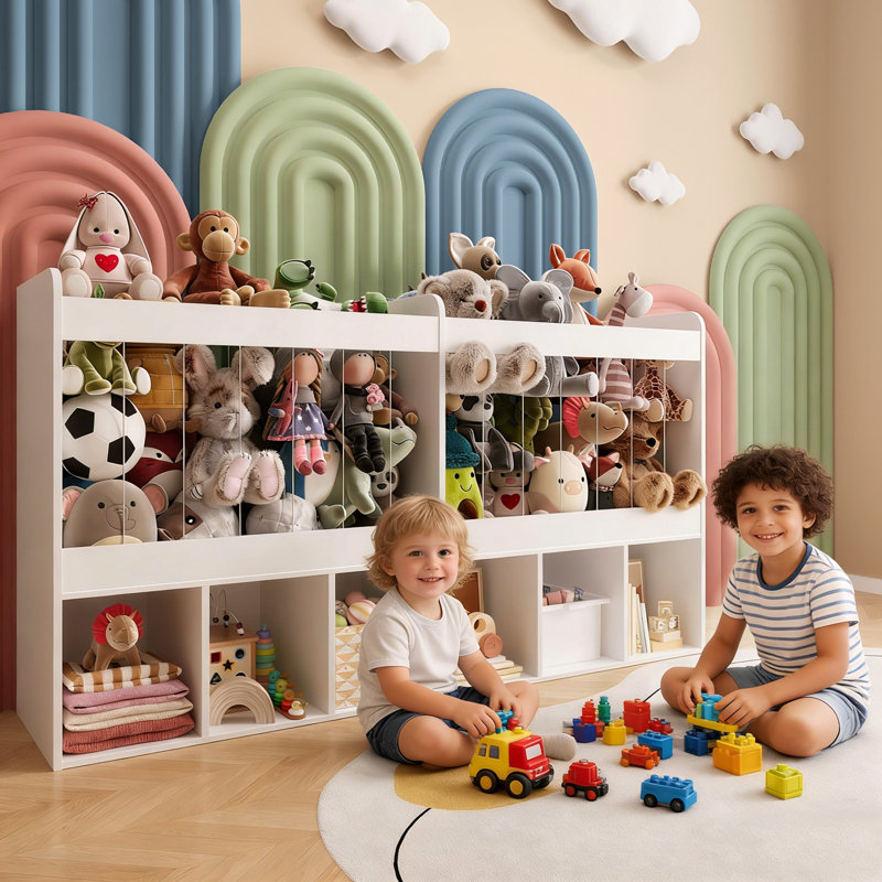 Meuble de rangement pour jouets de 160 cm de large, grande capacité (240 L), avec 6 compartiments ouverts, bibliothèque pour enfants idéale pour la salle de jeux, la chambre d'enfant, la chambre à coucher et la salle de classe (blanc).