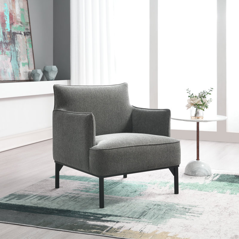 Upholstered Armchair, Grey 100% Polyester