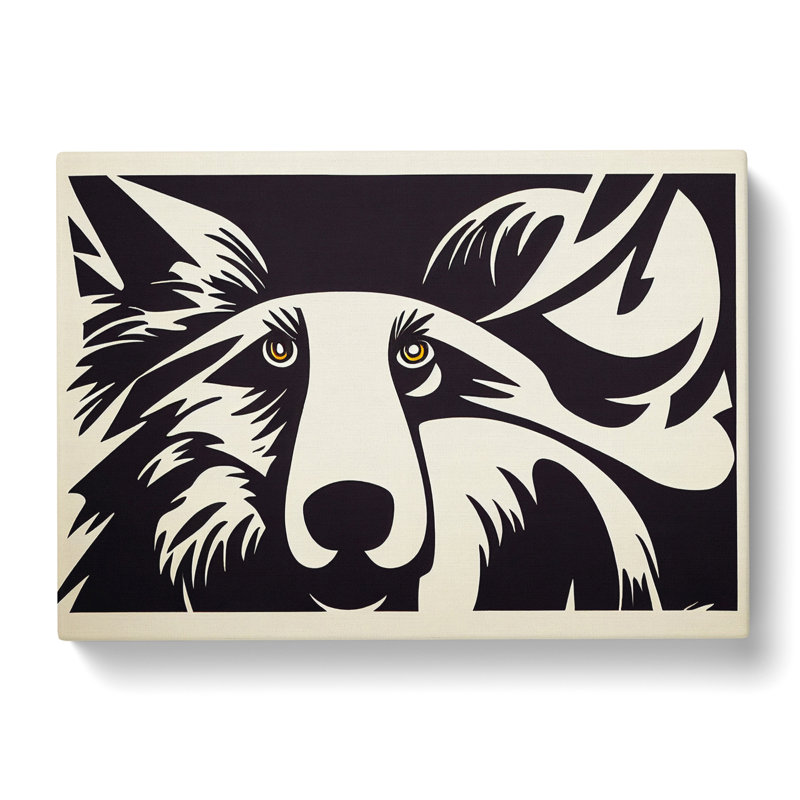An Engaging Wolf - Wrapped Canvas, 50cm H x 76cm W x 3cm D
