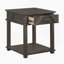 Table de bout traditionnelle rustique avec rangement en bois brun durable pour salon 1 pièce