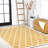 Trebol Moroccan Trellis Textured Weave Yellow/Cream Indoor/Outdoor Rug-1947251626