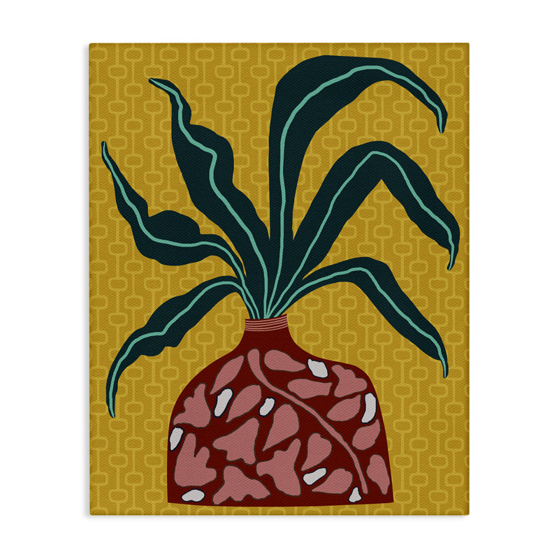 Spider Plant on Yellow Canvas Wall Art by Regina Moore, 30" H x 24" W