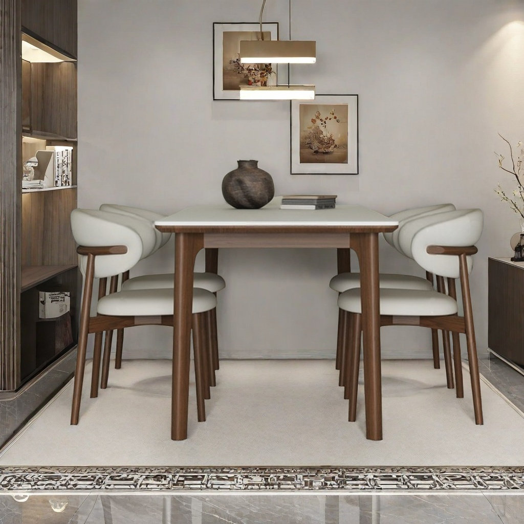 Animoe D Furniture Black walnut solid wood rock table set | Wayfair