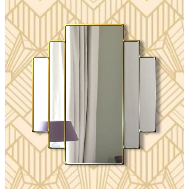 Yoselin Flat Wall Mirror, Gold