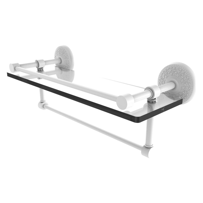 Tilney Bracket Shelf with Towel Bar, Polished Nickel, 5'' H X 16'' W X 5.5'' D