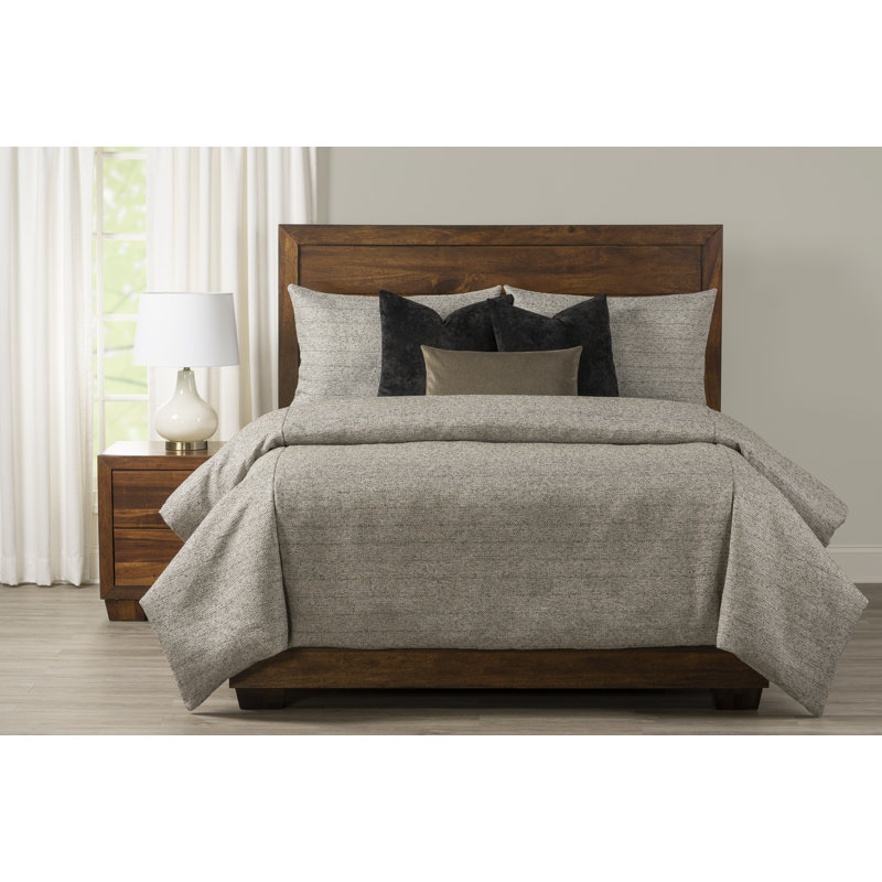 Tweed Adventure Polyester Baffle Box Stitch No Pattern And Not A Solid Color Duvet Cover & Insert, Granite