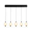 Luminaire suspendu pour îlot de cuisine 5 lumières DEL à intensité variable