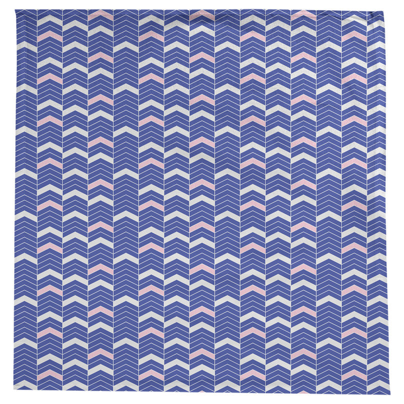 Stephenie Lined Chevrons Tablecloth, Blue/Pink