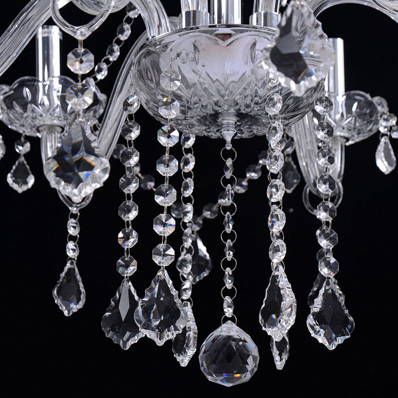 Lustre empire 6 lumières Ayushmaan, Argent
