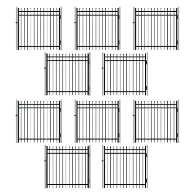 Barrière de clôture robuste Pinnacle, barrière de clôture extérieure de 6 pi de hauteur x 5 pi de largeur, barrière extérieure en acier antirouille en métal pour barrière de clôture, barrière de jardin décorative avec serrure de barrière