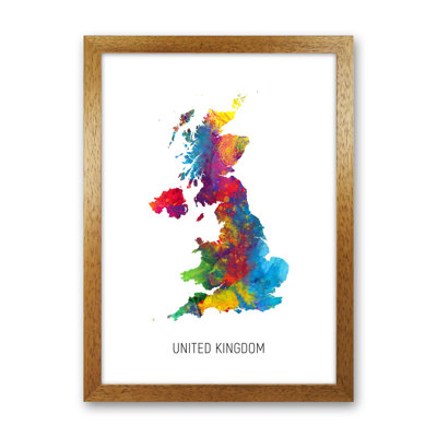United Kingdom Watercolour Map by Michael Tompsett - Print