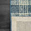 Tapis bleu en laine crocheté à la main Carreon-303440124