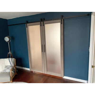 Planum Frosted Glass Wood Barn Doors