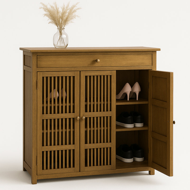 24 Pair Wooden Hallway Shoe Storage Cabinet