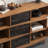 Simple Retro Practical Accent Cabinet Solid Wood Drawers Bookcase