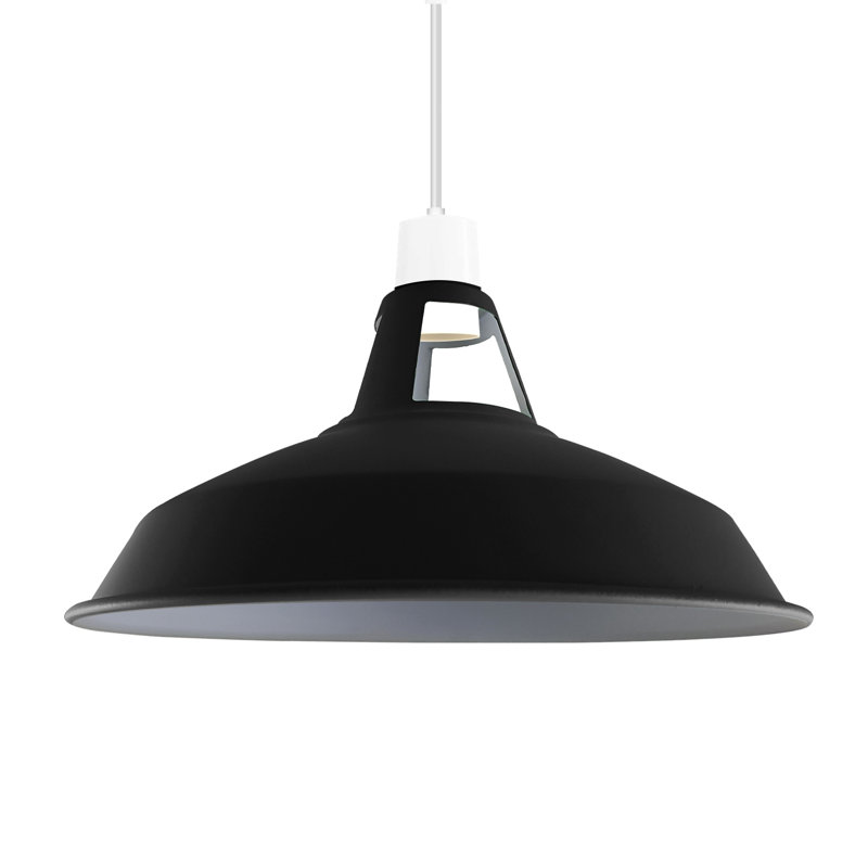 Harshaw 16cm H Metal Bowl Pendant Shade ( Uno ), Black