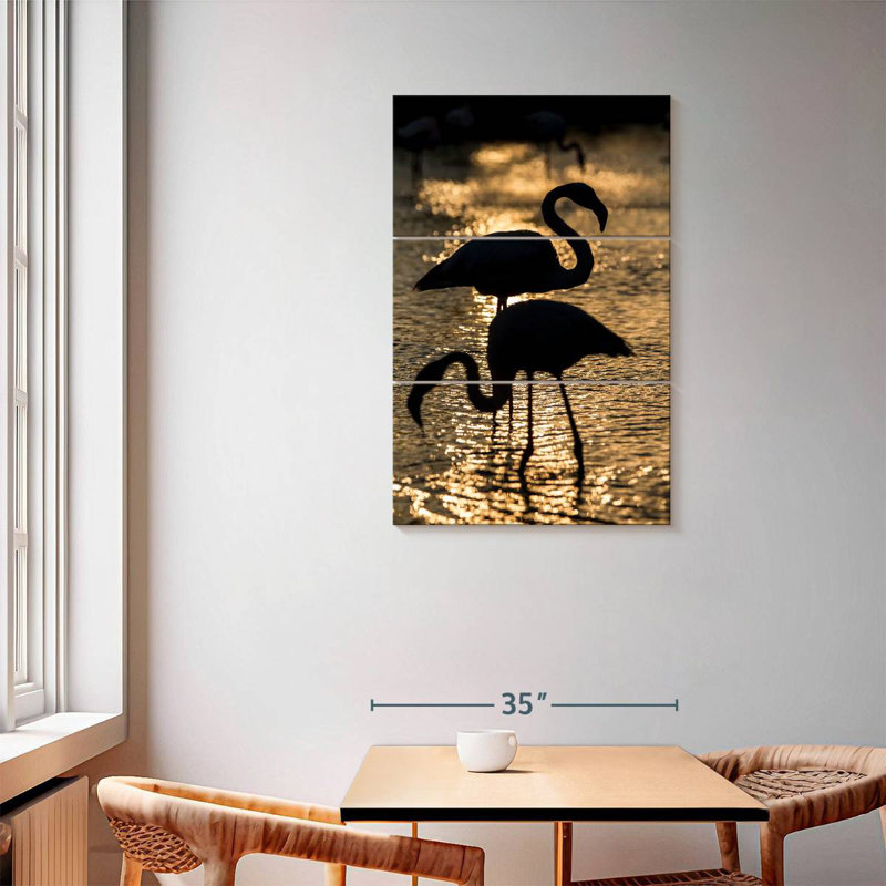 Flamants roses dans le sud de la France I, H 57 po x l 36 po