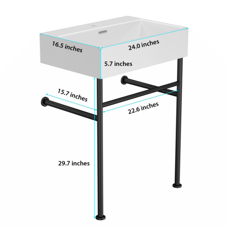 Wenty 17'' Ceramic Rectangular Bathroom Sink