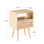 Table de bout tissée 15,96 po avec tiroir et pieds en bois massif - pratique pour la maison
