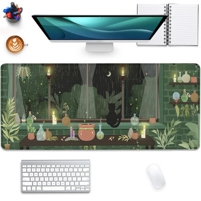 Tapis de souris Black Cat Green Plants
