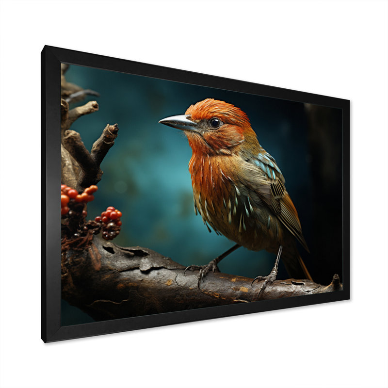 Bird Portrait III - Animals Canvas Wall Art, H 30 po x l 40 po x P 1,5 po, Cadre photo noir