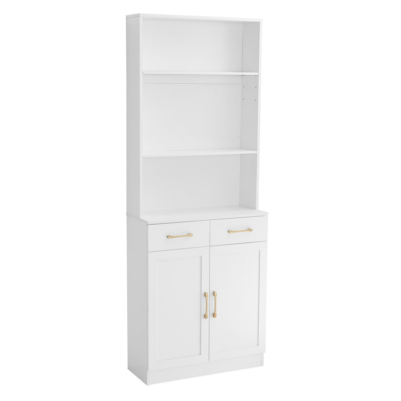 White MDF Bathroom Storage Cabinet with Adjustable Shelving