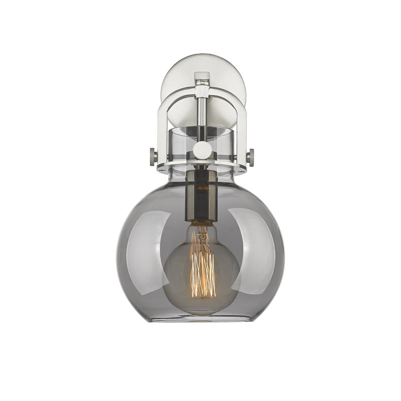 Applique murale 1 lumière 8 po Skippack, Plaqué couleur fumée, Nickel satiné