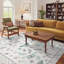 Tapis décoratif moderne à motif floral avec envers antidérapant-413090828