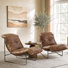 Lewis 25.20'' W Genuine Leather Upholstered Armless Accent Lounge Chair (Set of 2)