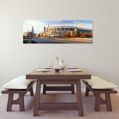 Low Angle View Of Baseball Stadium, Jacobs Field, Cleveland, Ohio, Usa Abstract Contemporary Architecture City Wall Art