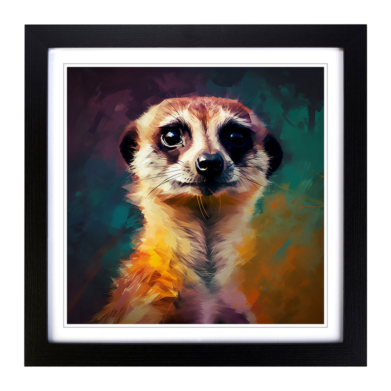 Meerkat No.1 - Framed Print, Black