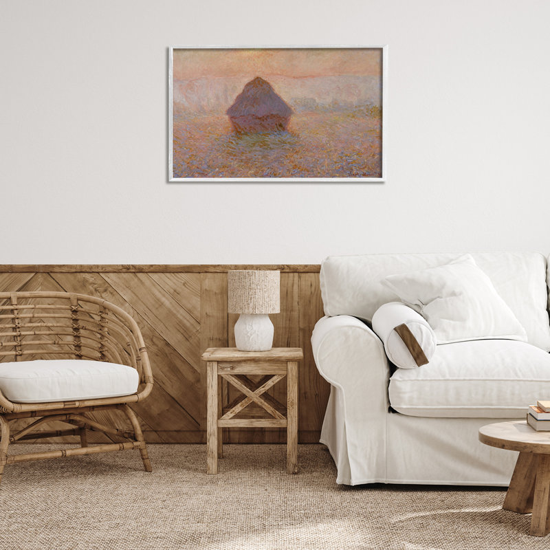 Giclée classique par Mon1000paintings, Estampe numérique encadrée blanc bord de mer, H 20 po x l 30 po