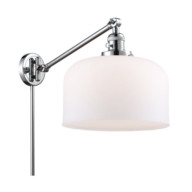 Bell - bras pivotant 1 lumière 12 po, Chrome poli, Blanc mat, Ampoule non incluse