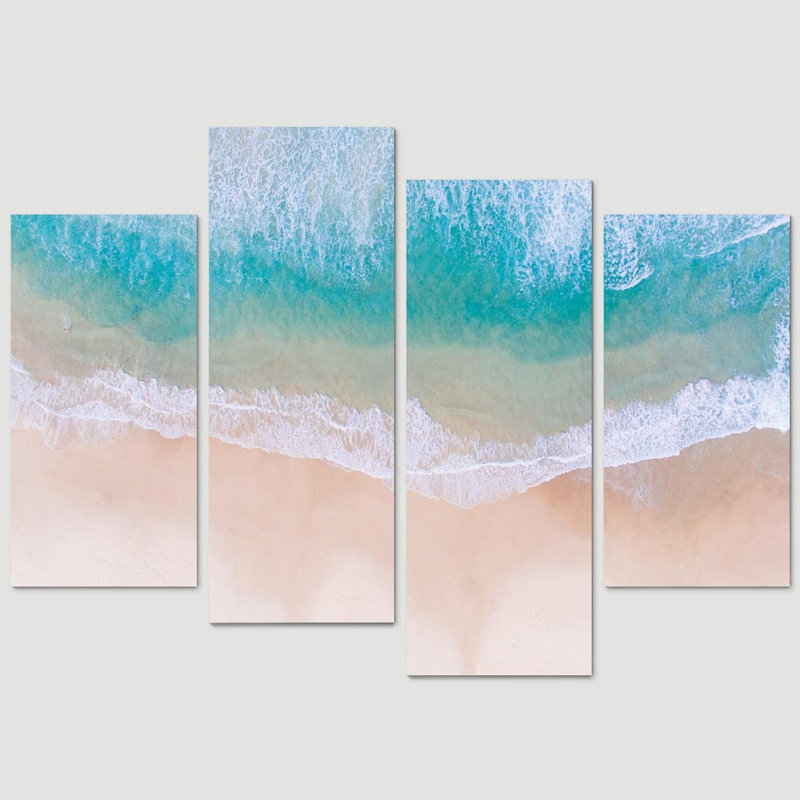 Ensemble de 4 toiles tendues bord de mer