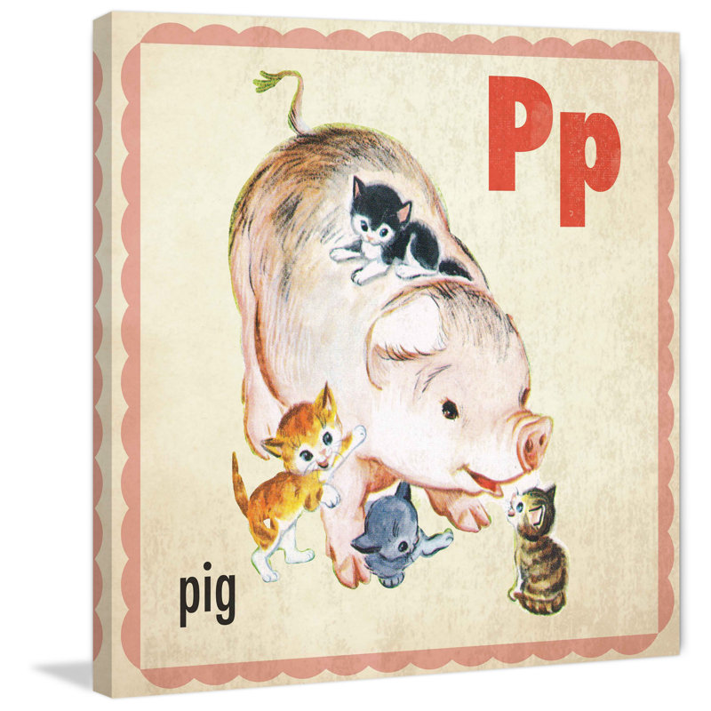 Pig - Wrapped Canvas Print, 101cm H x 101cm W