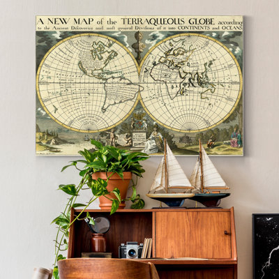 « une nouvelle carte de la »-reproduction d’art sur toile