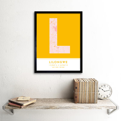 Lilongwe Malawi City Map by Wee Blue Coo - Single Picture Frame Typography