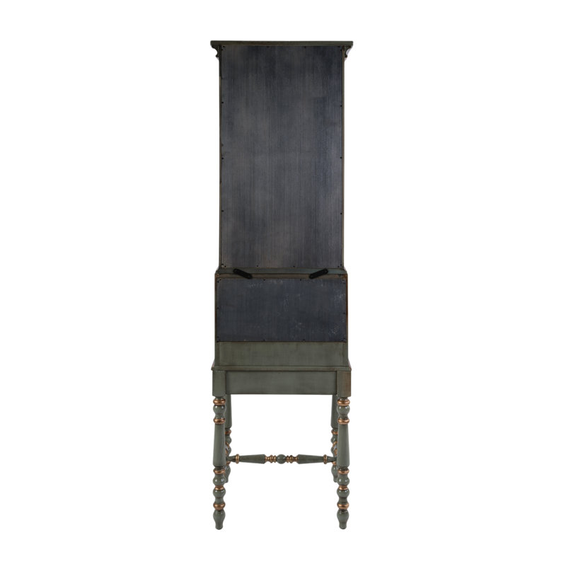 Gaen Secretary Desk with Hutch, Pastel Green
