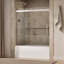 Levity Plus Less Sliding Bath Door, 61-9/16 In. H X 56-5/8 - 59-5/8 In. W, With 3/8 In.-Thick Crystal Clear Glass-74555794