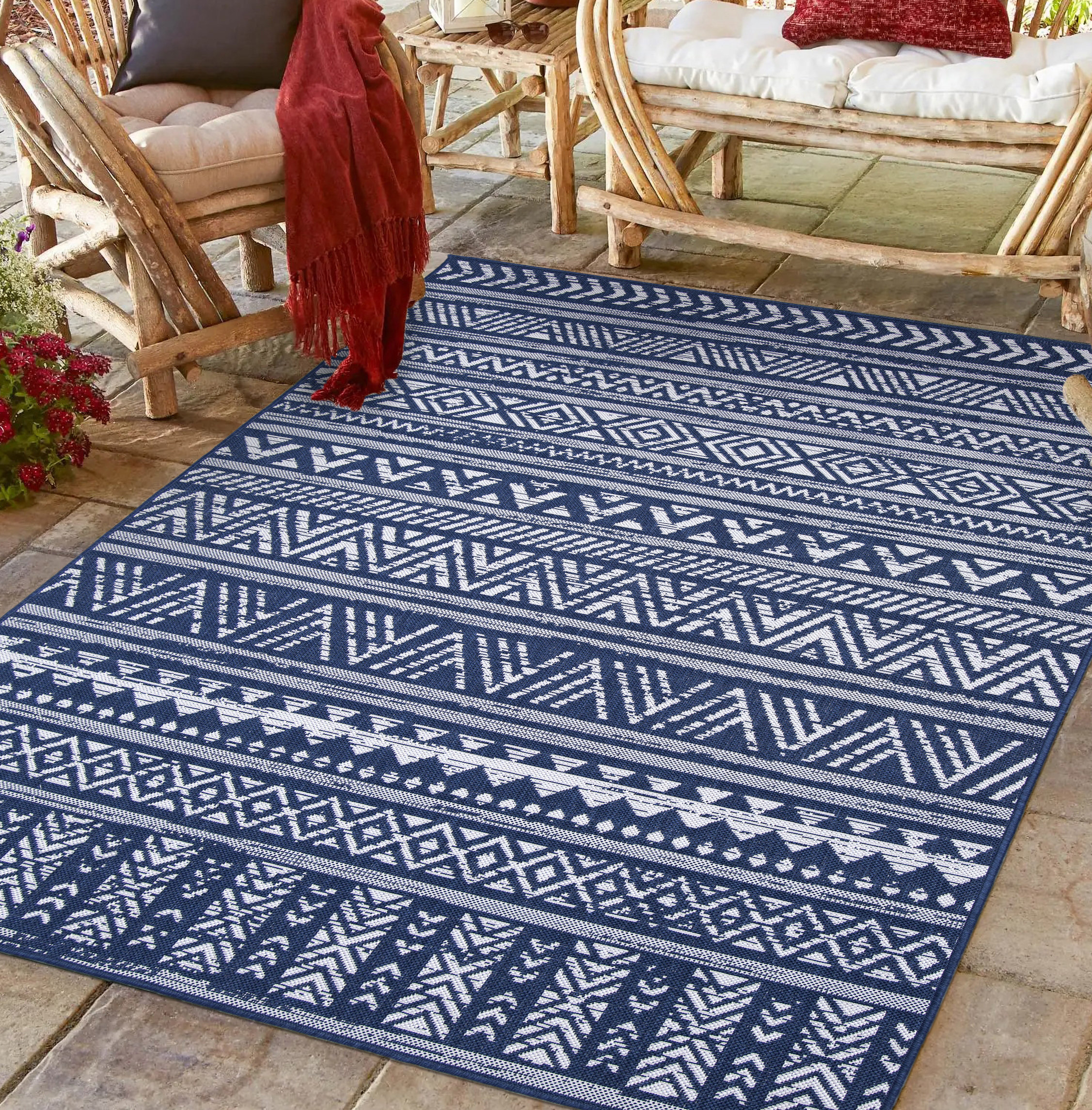 Union Rustic Janiya Indoor Outdoor Machine Washable Stain Resistant ...