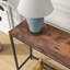 Console rectangulaire brun et noir en bois massif et fer-431775996