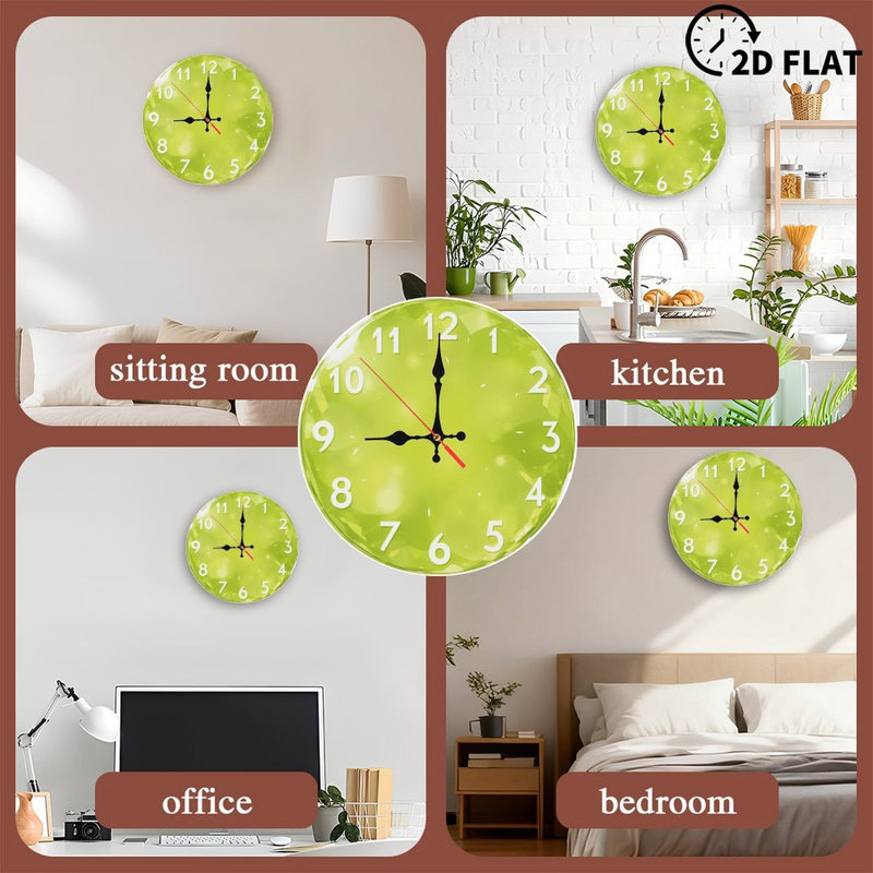 Horloge verte translucide