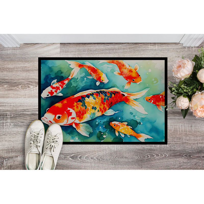 Koi Fish Doormat, L 24 po x L 36 po